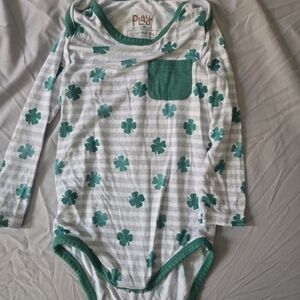 Little Sleepies Green Shamrock Onesie